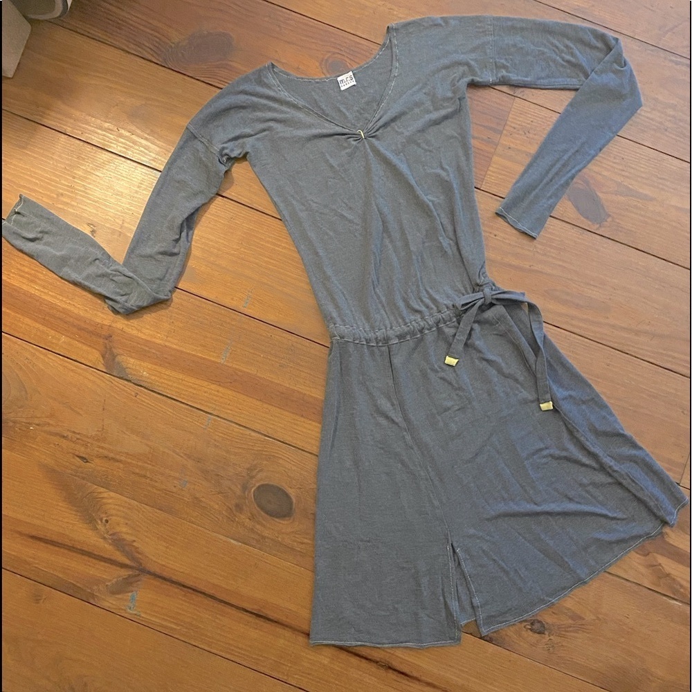 M.R.S. Basics: Unique Grey Raw Hem Long Sleeve Dress/Tunic